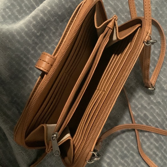 The Sak smartphone crossbody bag/ wristlet/wallet/clutch purse. COLOR: Tobacco - Picture 2 of 4